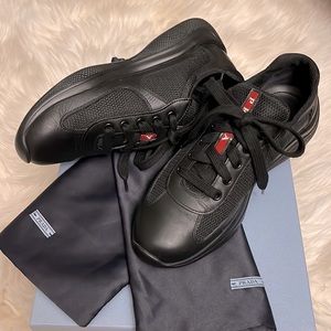 Prada America’s Cup Sneakers Black Leather
